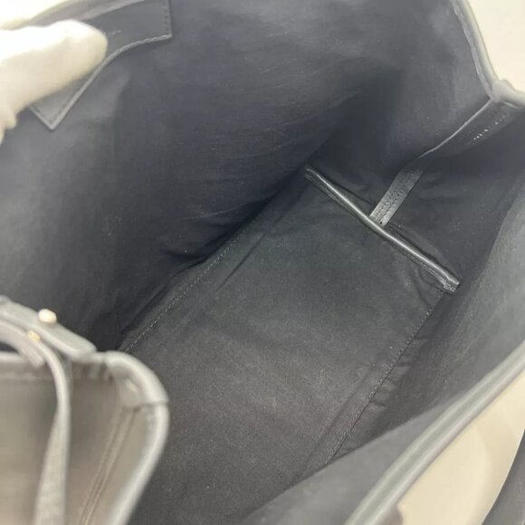 BALENCIAGA Navy Cabas Hand Bag Gray Leather - Picture 11 of 12